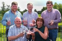 Priestland team pictured with the judge Edward Griffiths and sponsor Marie Murphy (Ulster Bank)