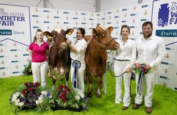 SHOW TEAM WITH CHAMPION & RES CHAMPION DAIRY SHORTHORN